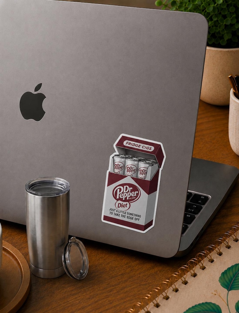 Diet Dr. Pepper Fridge Cigs Sticker | Vinyl Laptop Decal image 3