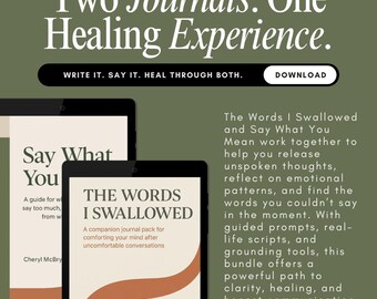 Say What You Mean™-paket | Kommunikationsguide + Reflektionsjournal | Terapiblad för svåra samtal | Digital nedladdning i PDF-format