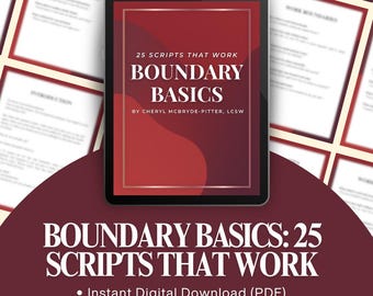 Boundary Scripts Digital Download | Saying No Without Guilt | Printable Therapy Worksheet PDF