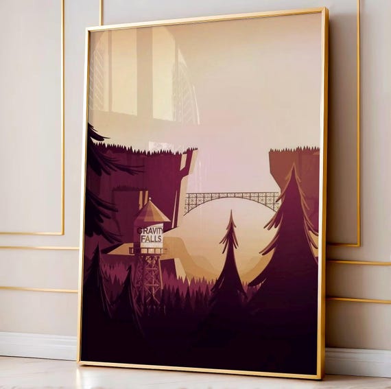 Gravity Falls Mystery Shack Poster, Vintage Travel Art