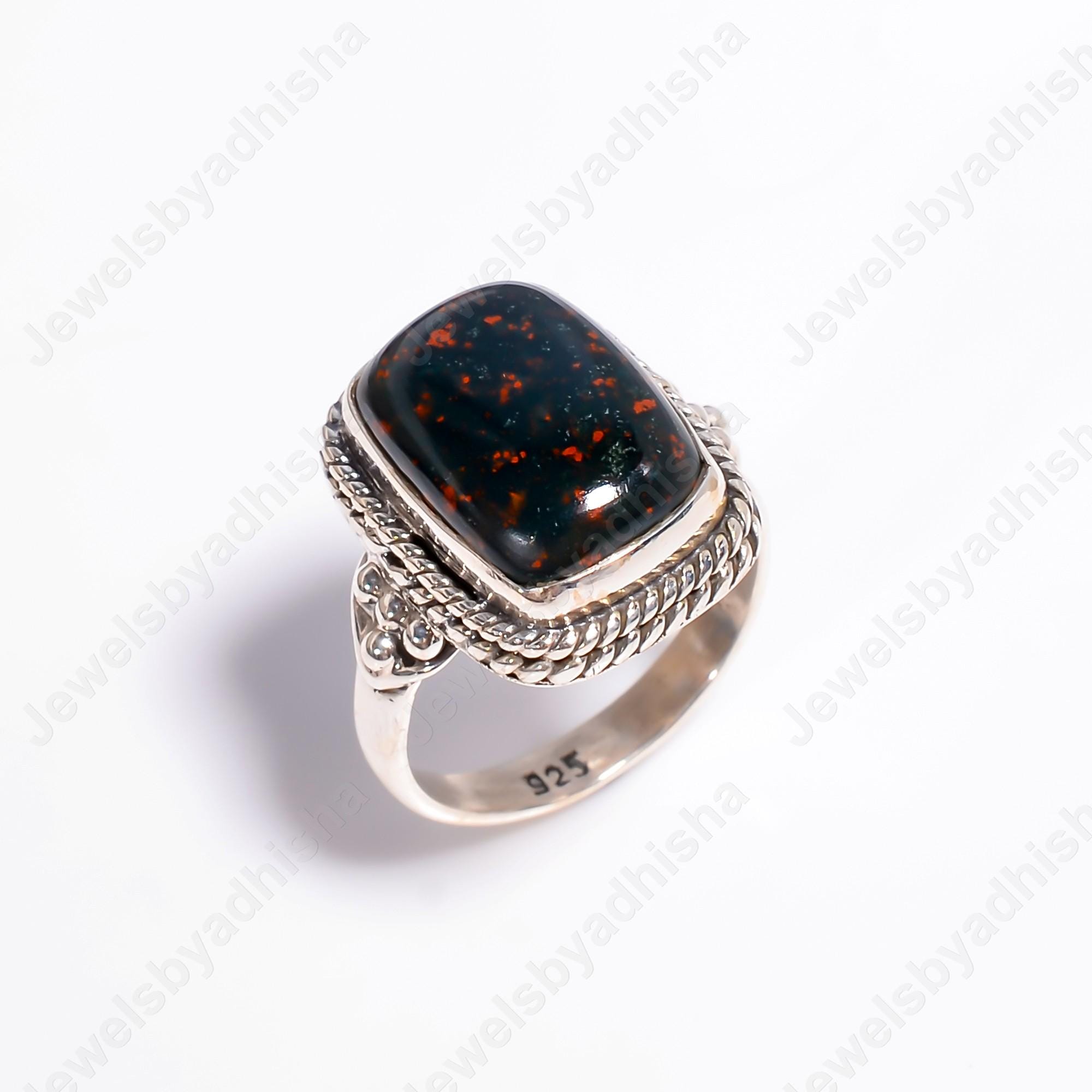 Silver Vintage Bloodstone Ring - Etsy