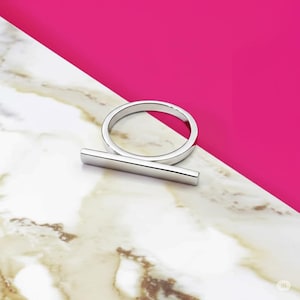 Flat bar ring, Minimalist ring, Bar ring, Dainty ring, Boho ring , Silver ring, Stacking ring , Tiny ring - Minimal jewelry - Thin ring