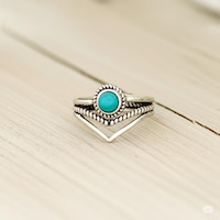 925 Sterling Silver Turquoise Ring Stack Stackable Gemstone Sz 567 8 9 ...