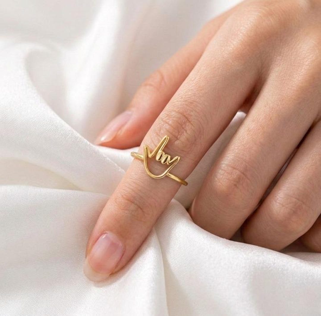 Solid Gold ASL I Love You Ring – Minimalist Sign Language Jewelry ...