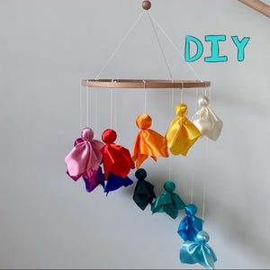 Kit fai da te per cellulare arcobaleno, set di anelli delle fate | Crea il tuo cellulare per neonati | Regalo fai da te per baby shower | Decorazioni per la cameretta dei neonati