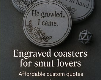 Smut themed Coaster Set: Funny Dirty Book Quotes, Raunchy Home Decor