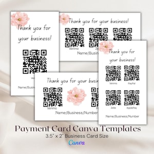 Scan-to-Pay-sjabloon, QR-code, klein bedrijf, bewerkbaar Canva Paypal-betalingsbord, Venmo, zakelijk, afdrukbaar Bedankt voor je bedrijf