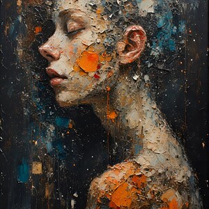 Cosmic Profile - Oil Painting Texture Digital Download