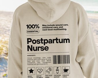 Sudadera y camiseta personalizadas para enfermera posparto, regalo de graduación de enfermera, Día de agradecimiento al equipo posparto, camiseta personalizada para madre/bebé/enfermera
