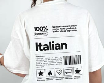 Funny Italian Tee, Made in Italy Shirt, Original Italian Gift, Heritage Culture Shirt, Gift for Italian Family