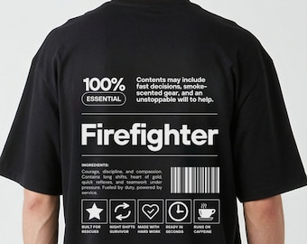 Custom Last Name Firefighter Shirt & Hoodie, Personalized Fireman Crewneck, First Responder Sweatshirt, Gift for firefighter, Fire Chief