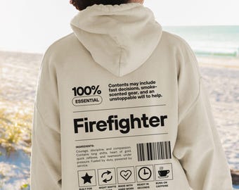 Custom Last Name Firefighter Hoodie, Personalized Fireman Crewneck, First Responder Sweatshirt, Gift for Firefighter, Fire Chief