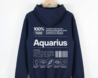 Sudadera y camiseta divertidas de Acuario, suéter del signo zodiacal Acuario, camisetas de astrología del mes de Acuario, regalo de cumpleaños del horóscopo para ella