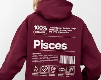 Funny Pisces Hoodie Sweatshirt & Shirt, Pisces Zodiac Sign Sweater, Pisces Month Astrology T-Shirts, Horoscope Birthday Gift for Her