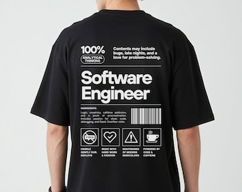 Funny Software Engineer Shirt Hoodie and Sweatshirt, Custom Developer Gift for Him or Her, Programmer Graduation Gift, Cool Coder Apparel