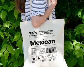 Lustige mexikanische Einkaufstasche, individuelles Geschenk für mexikanischen Freund und Familie, Mexiko-Öko-Tasche, Cinco de Mayo-Geschenk, Mexicano Pride-Accessoire