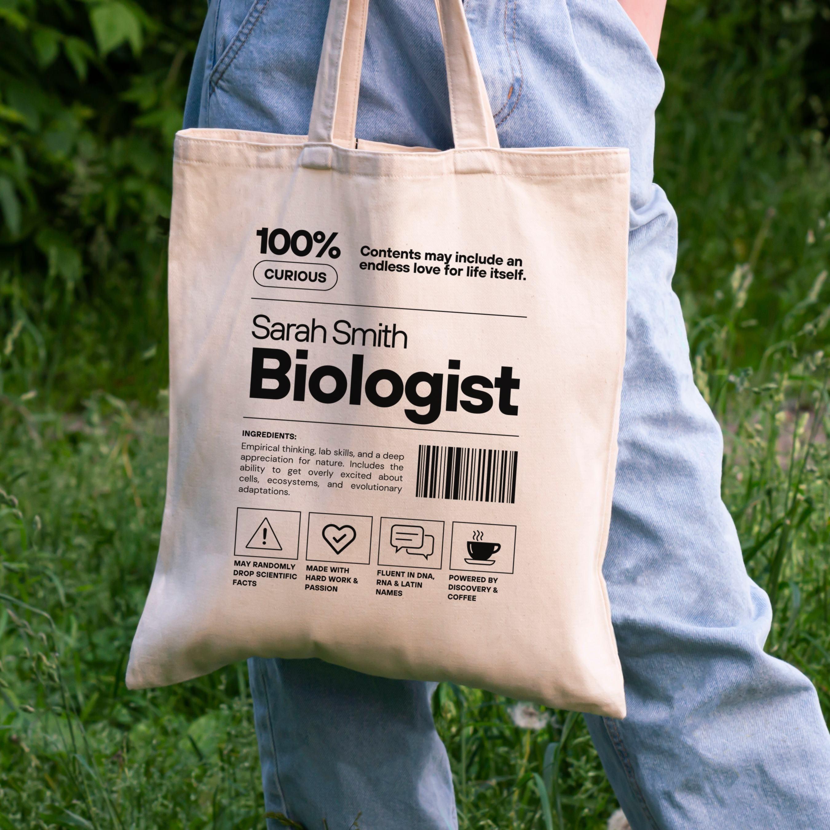 Personalized Biologist Tote Bag, Custom Biology Student Gift, Funny ...