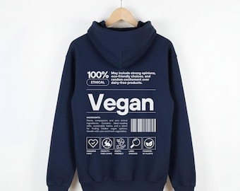 Veganistische hoodie-sweater en shirt, herbivoor team-T-shirt, grappig groenten-T-shirt, aangepast cadeau voor veganisten, plantaardig leven, nationale veganistische dag