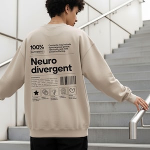 Grappig autistisch shirt sweatshirt & hoodie, Neurodivergent Pride-shirt, Autism Awareness-sweater, Neurodiversity-kleding, ADHD-T-shirt afbeelding 12
