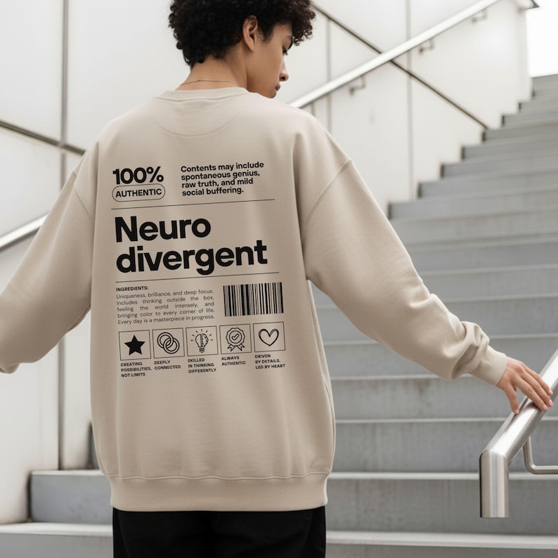 Grappig autistisch shirt sweatshirt & hoodie, Neurodivergent Pride-shirt, Autism Awareness-sweater, Neurodiversity-kleding, ADHD-T-shirt afbeelding 12
