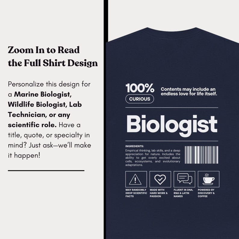 Custom Biologist Shirt Funny Graduation Gift Marine Biologist Wildlife ...