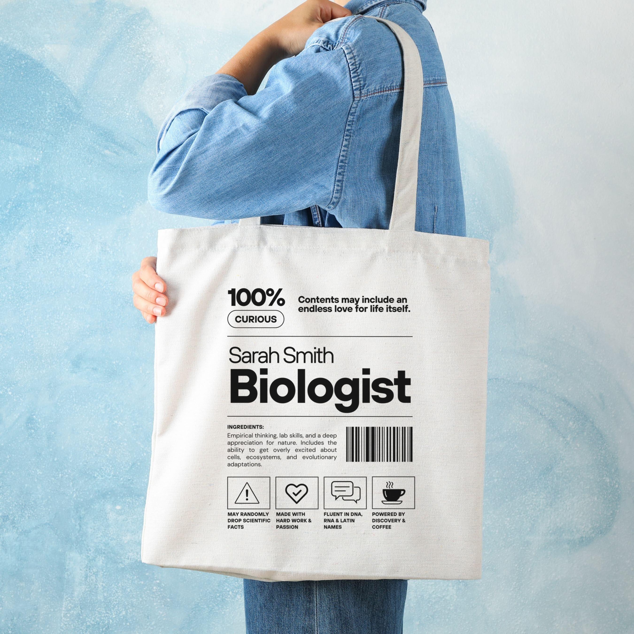 Personalized Biologist Tote Bag, Custom Biology Student Gift, Funny ...