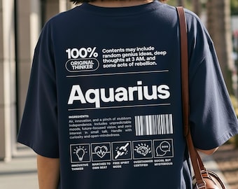 Camiseta, sudadera y hoodie divertidas de Acuario, camiseta del signo zodiacal Acuario, camisetas de astrología del mes de Acuario, regalo de cumpleaños de horóscopo para ella