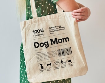 Funny Dog Mom Tote Bag, Personalized Dog Mom Gift, Custom Dog Mama Eco Bag, Dog Owner Accesories, Pet Parent Present