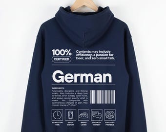 German Hoodie, Personalized Germany Hooded Sweaters, Funny Oktoberfest Gift for Germans, Deutschland T-Shirt, German Heritage Sweatshirt