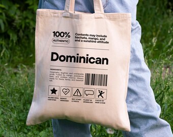 Bolsa de tela divertida de República Dominicana, regalo personalizado para dominicanos, accesorio personalizado República Dominicana