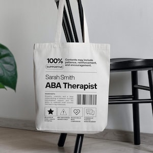 Custom ABA Graduation Gift, RBT Tote Bag Personalized, Future BCBA Gifts, Aba Therapist Bag,  Funny Aba Gift, Behaviorist Appreciation