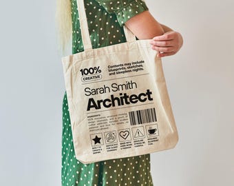 Personalisierte Architekten Tragetasche, individuelle Architekt Geschenk, lustige Architektur Studenten Tasche, Frauen in der Architektur, Geschenk für Sie