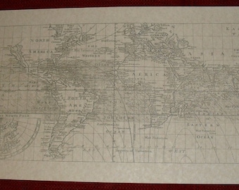 Replica 1705 English sea chart of the whole world shewing the variations of the compass with a view of the trade winds, Pirate