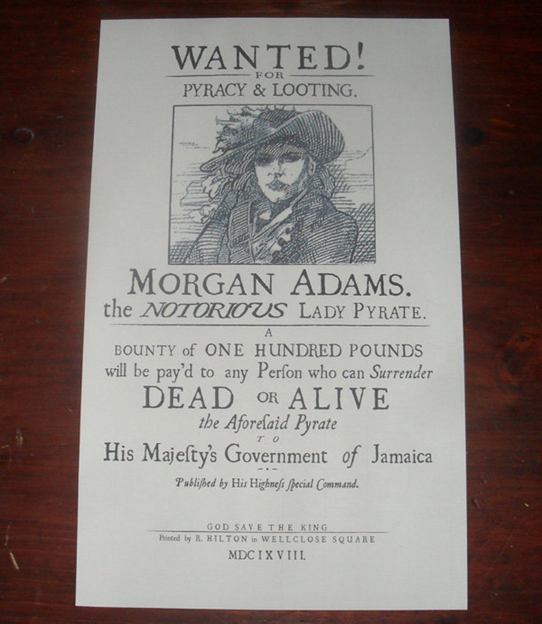 Morgan Adams Cutthroat Island Wanted Poster - Etsy