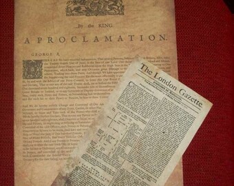 Replica 1717 broadsheet and King George's Proclamation of the Act of Grace, Historical Reenactment, Pirate Cosplay