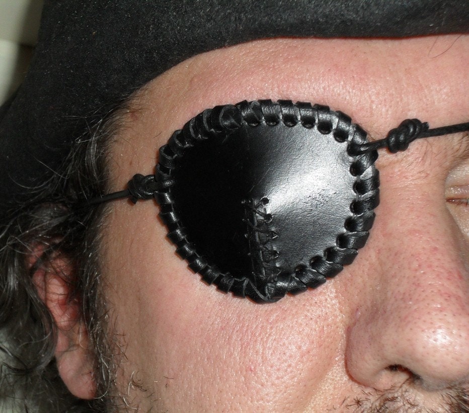 Leather Pirate Eye Patch in Black by Medieval Collectibles
