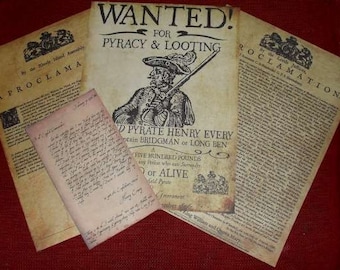 Henry Every Document Set, Historical Reenactment, Pirate Cosplay