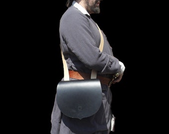Early Grenadiers Bag, Handmade, Genuine Leather, Made to Order for Historical Reenactment, Pirate Cosplay