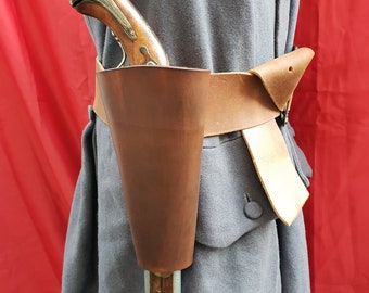 Large Pirate Flintlock Holster, Pistol Bucket, Handmade for Historical Reenactment, Cosplay, Bespoke