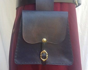 Handsewn Medieval Belt Pouch for Living History, Reenactment & Cosplay, Custom Made to Order