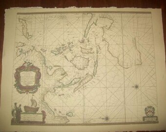 Replica 1690 English Seachart of the eastermost part of the East Indies with all the adjacent islands from Cape Comorin to Japan