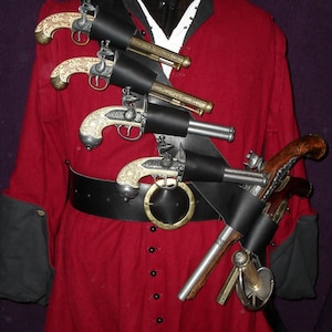 Triple Leather Chest Holster for Flintlock Pistols, High Quality A Must for  Your Pirate Outfit 