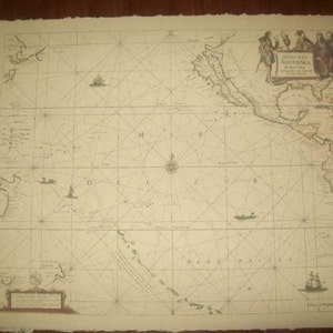 Replica 1675 English Seachart of the South Sea