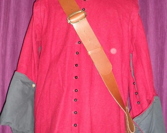 17th Century Replica Leather Baldric for Historical Reenactment & Living History, Genuine Leather, Handsewn, Pirate Cosplay