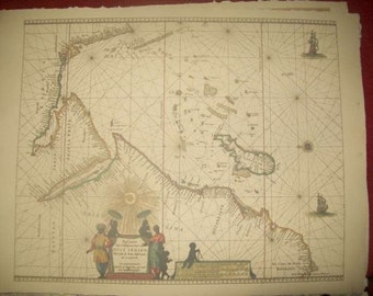 Replica 1666 Dutch Seachart of the East African coast, Arabia and Madagascar