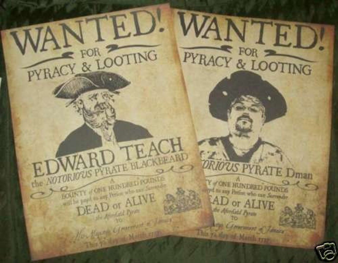 custom-replica-pirate-wanted-poster-with-your-image-etsy