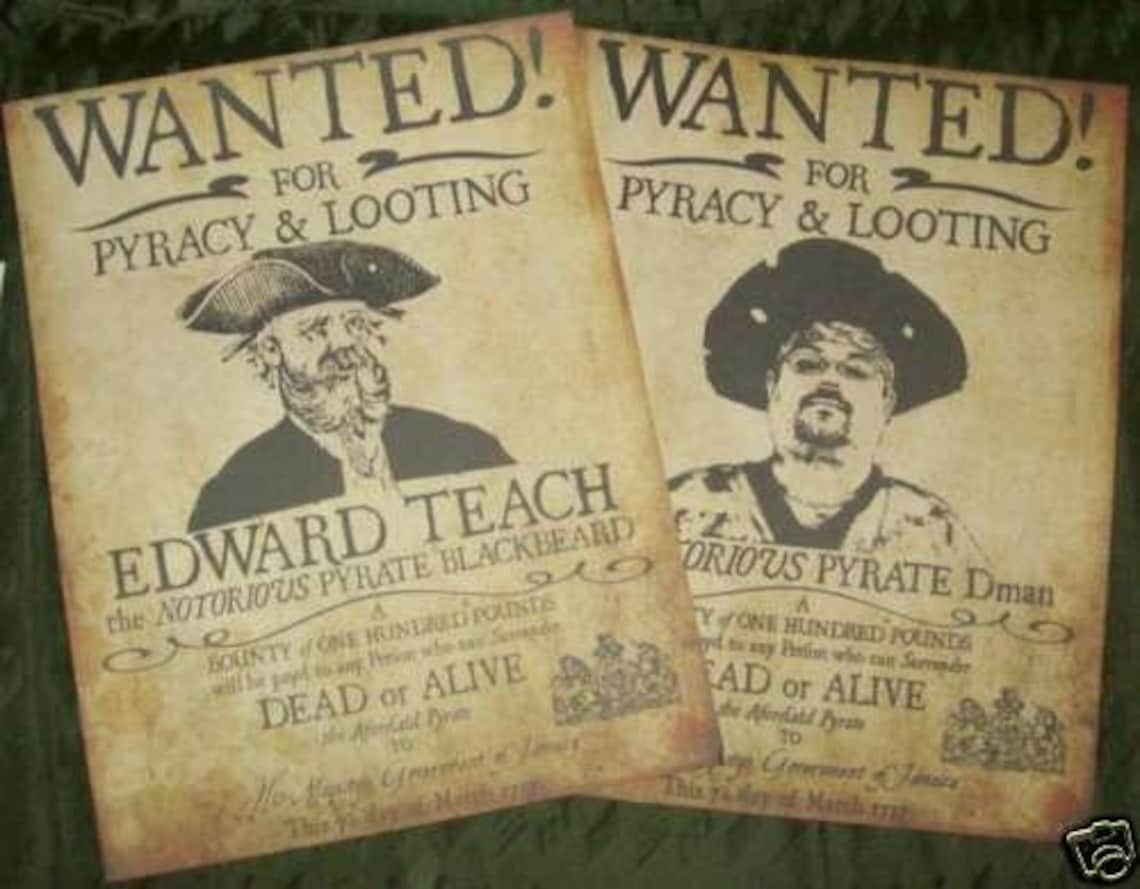 Custom Replica Pirate Wanted Poster With Your Image Etsy