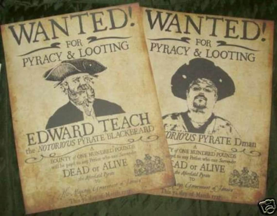 custom-replica-pirate-wanted-poster-with-your-image-etsy