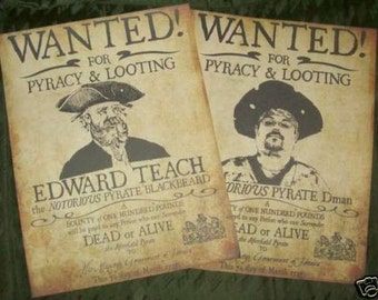 Custom Replica Pirate Wanted Poster with your image