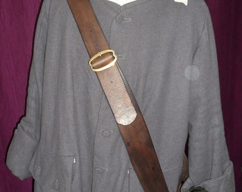 Handsewn French Baldric Replica, Genuine Leather, circa 1660 - 1680, 17th Century Living History & Historical Reenactment, Cosplay